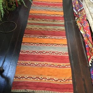 Antique flat weave Turkish kilim runner